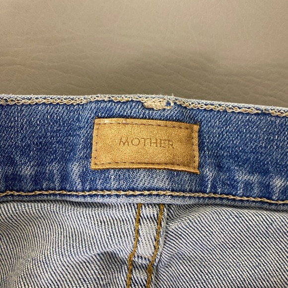 MOTHER The Hustler Ankle Fray Jeans Womens 26 Blue Distressed Ripped Flare Denim - Picture 3 of 13